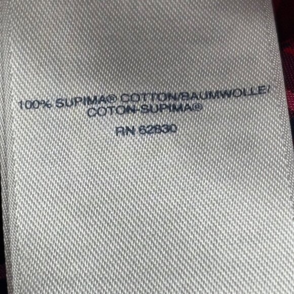 Lands End Shirt Womens 26W Red Blue Plaid No Iron Supima Cotton Button-Down - Picture 7 of 13